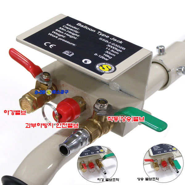 튜브잭 에어잭 3톤 2단 작기 최저높이 115mm