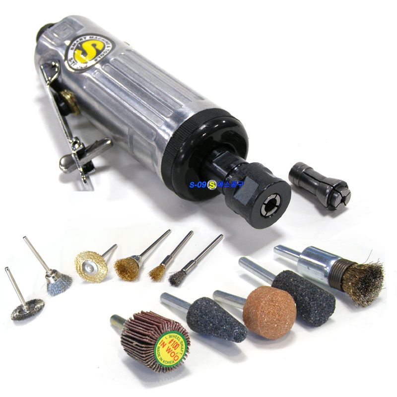 대형 에어다이그라인더 일자형 3mm 6mm 생크 척 11종 로타리