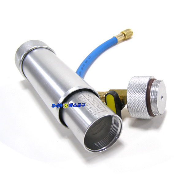 에어컨오일주입기 밸브장착 형광염료주입기 냉동오일