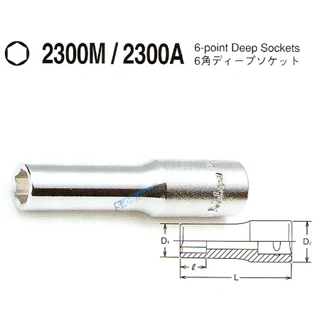 코켄1/4"6각롱mm