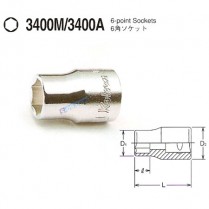소켓 코켄(3/8인치 숏6각inch)